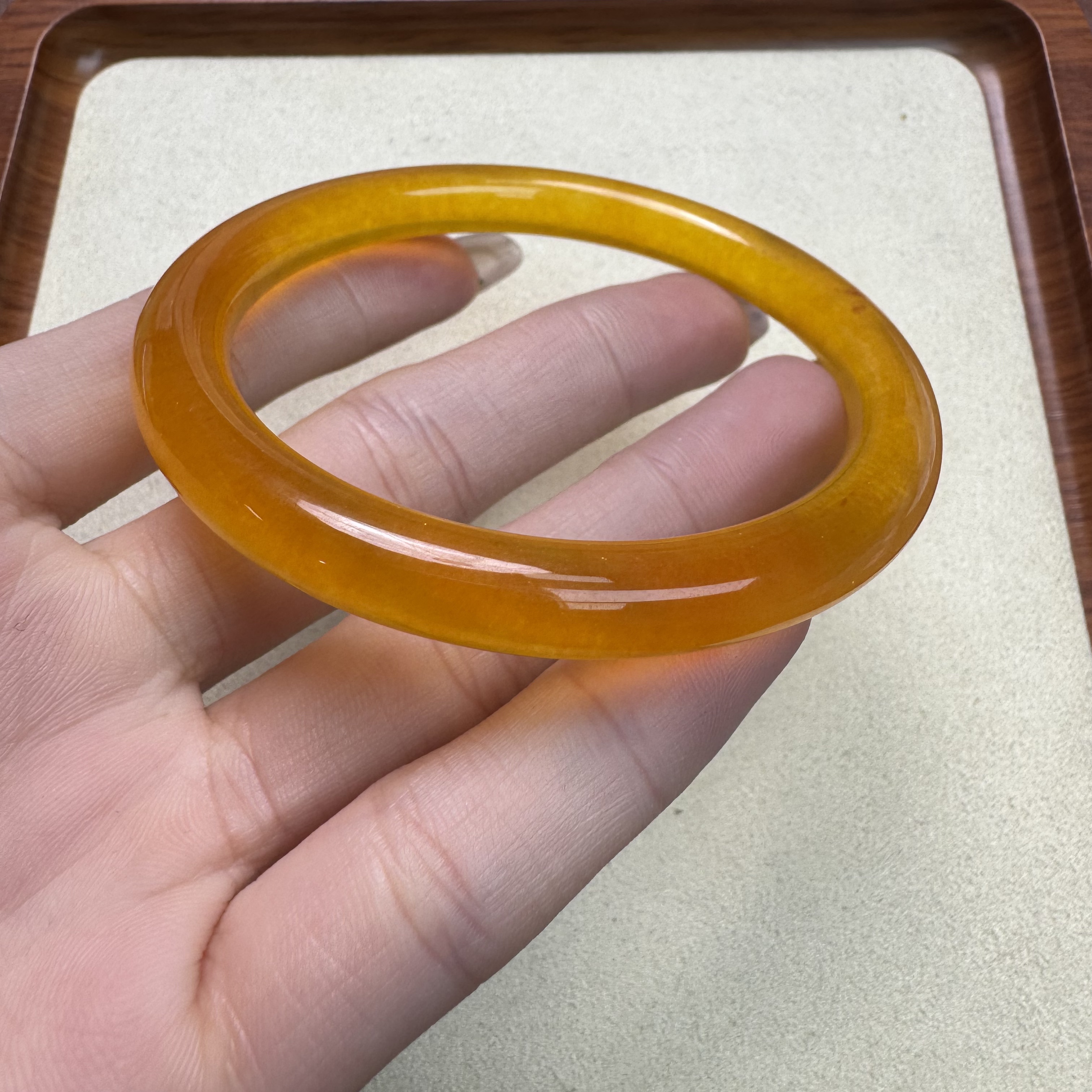 非金属珐琅手镯 满黄 美人条手镯 K266