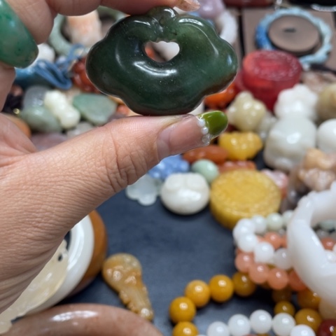 合金石英质玉（黄龙玉）手链