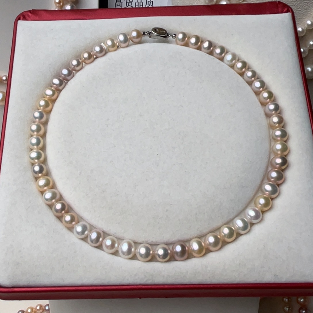 颈饰淡水珍珠银S925镶嵌9-10