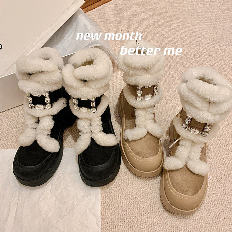 【年末大促】水钻厚底休闲雪地靴CKR  KL6458