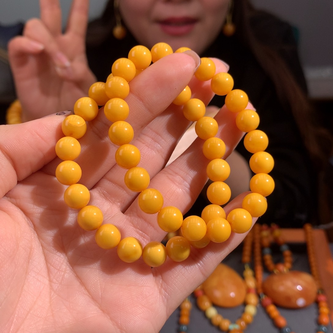 蜜蜡手串未镶嵌多样性发一