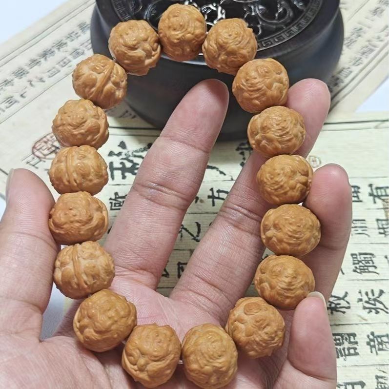 微瑕款蝉王猴头核桃手串原皮原色原生态不泡药不做色