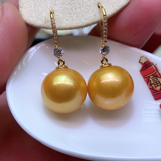 淡水珍珠耳饰银S925镶嵌