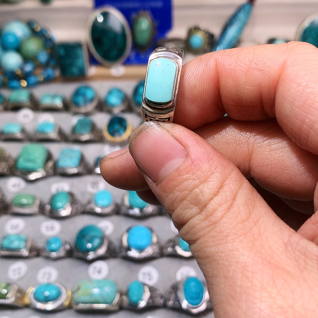 绿松石挂件银S925镶嵌