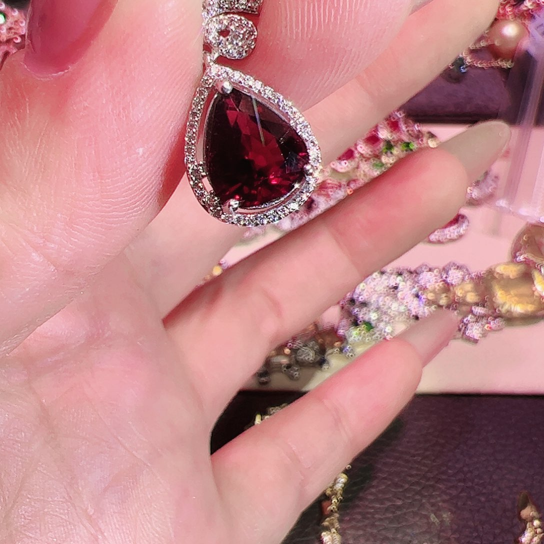 碧玺吊坠碧玺银S925镶嵌