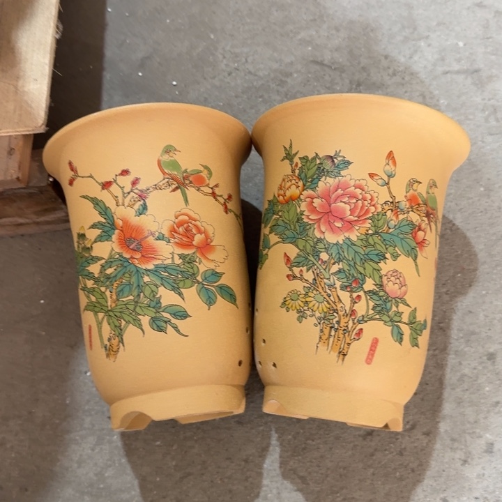 紫砂花盆高度22口径17俩只