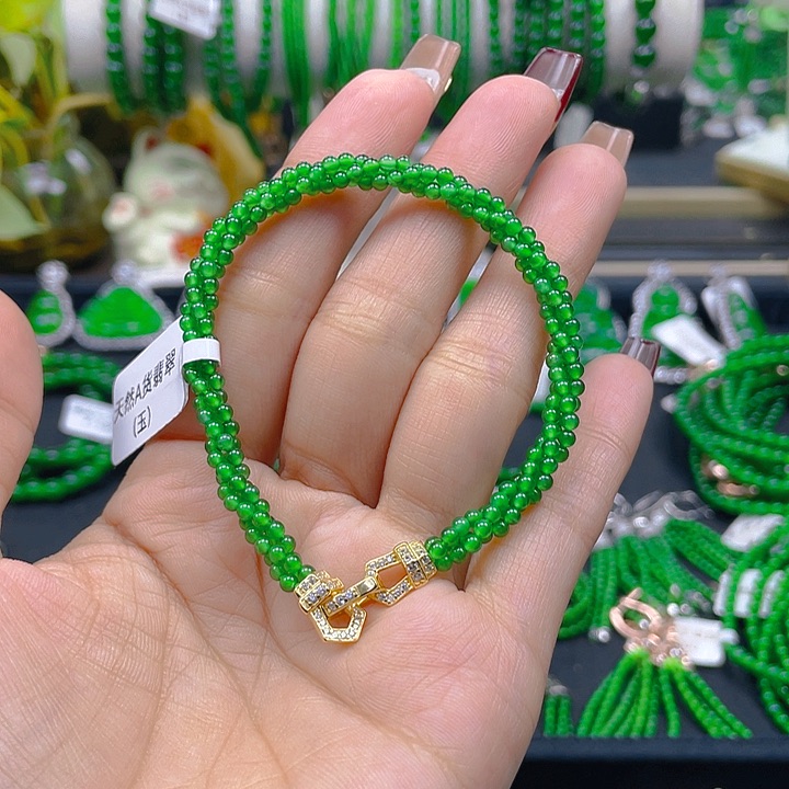 翡翠手链未镶嵌圆珠手链