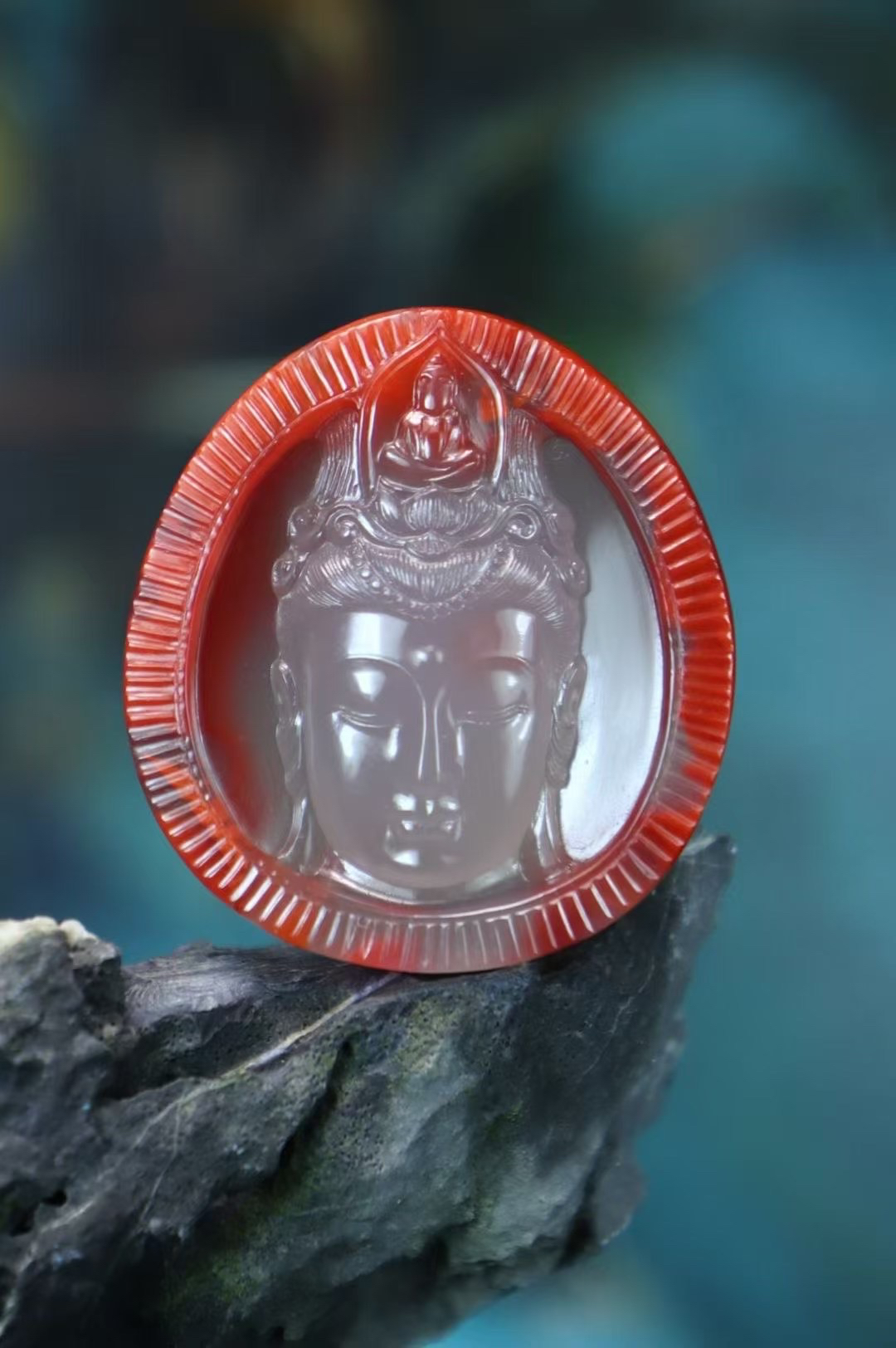 川料南红观音吊坠