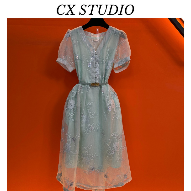 经典收腰轻奢时尚夏季连衣裙（定制女装）S2111