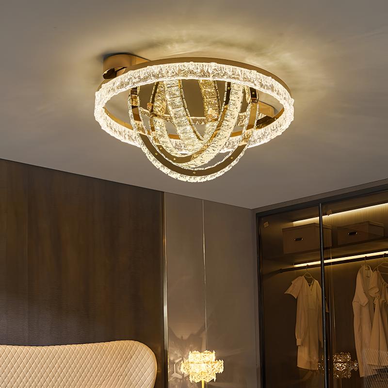 轻奢客厅吸顶灯水晶灯简约家用主卧室餐厅书房灯2025新款中山灯具