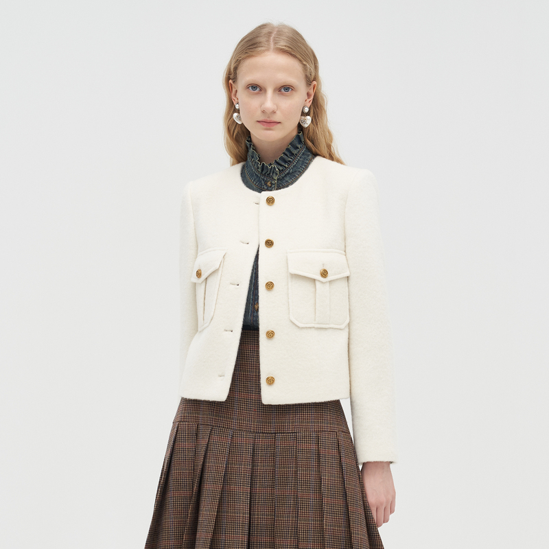 【粉丝专属】Caroline 商场同款冬季新款毛呢外套P662301D