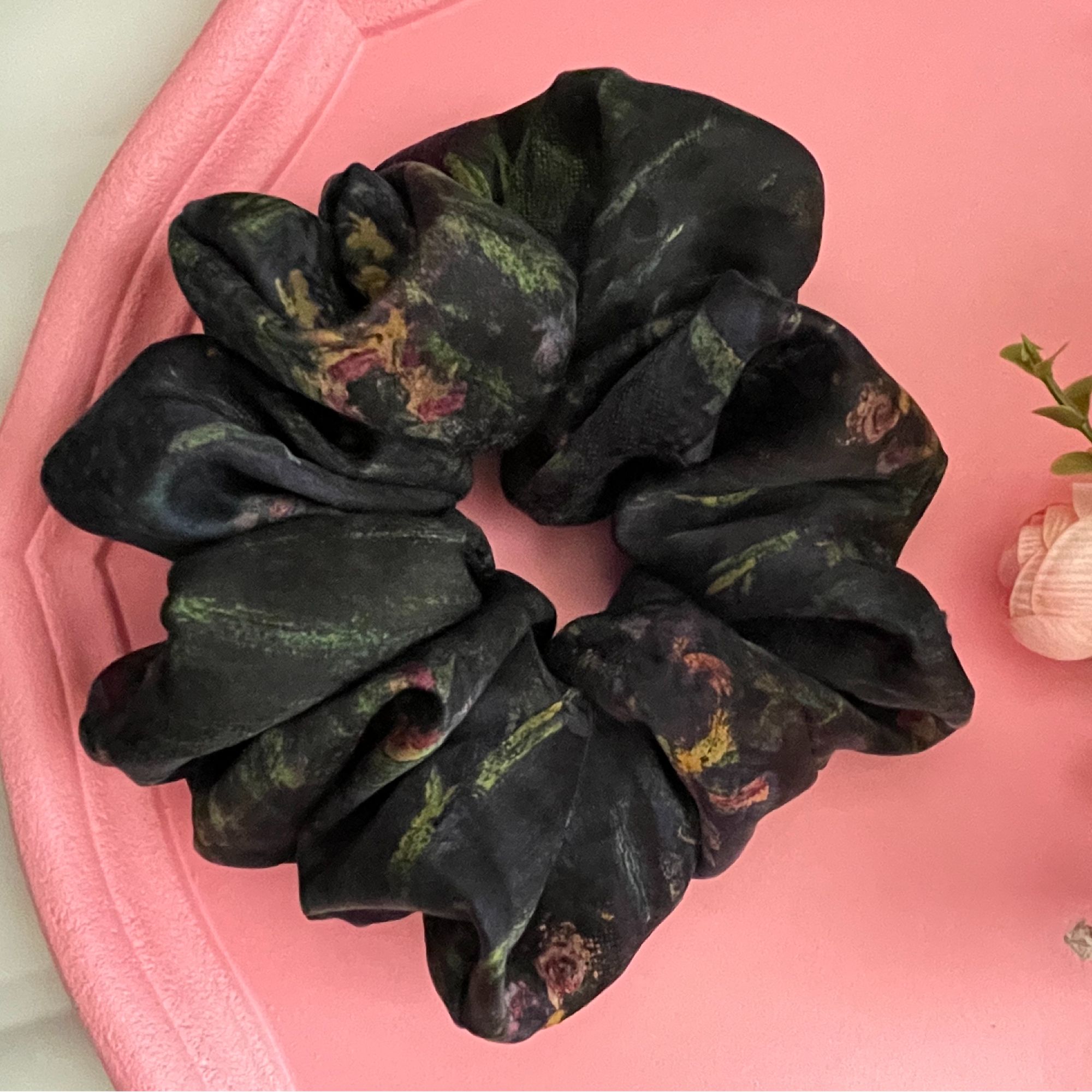黑色扎头发兰花发圈发饰时尚家用