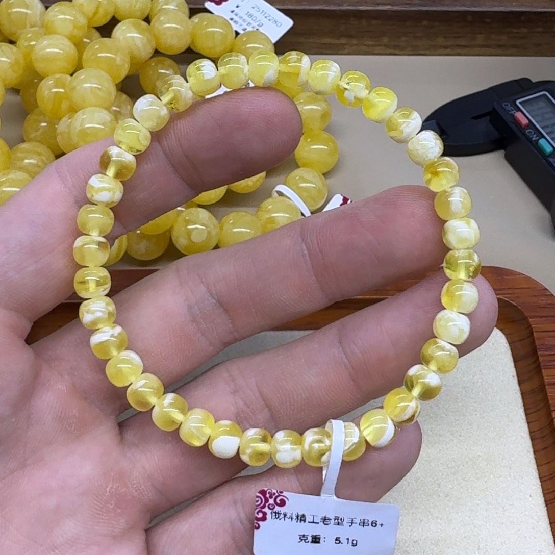 琥珀未镶嵌手链精工老型手串