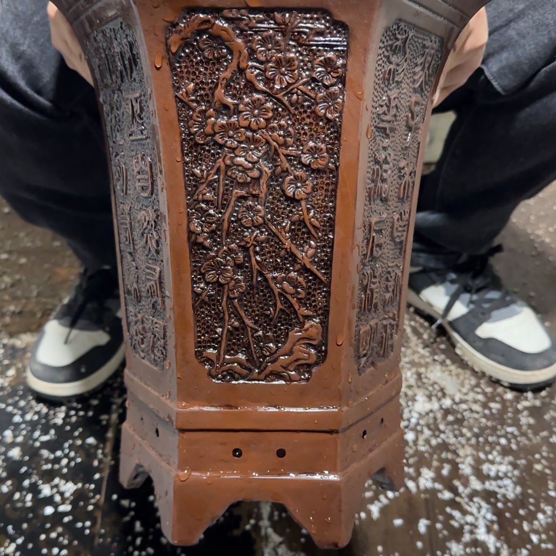 紫砂花盆口径23.30口径