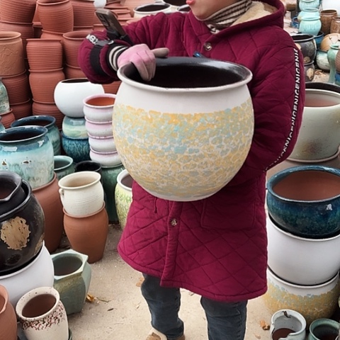 口29高28瑕疵底裂盆子 