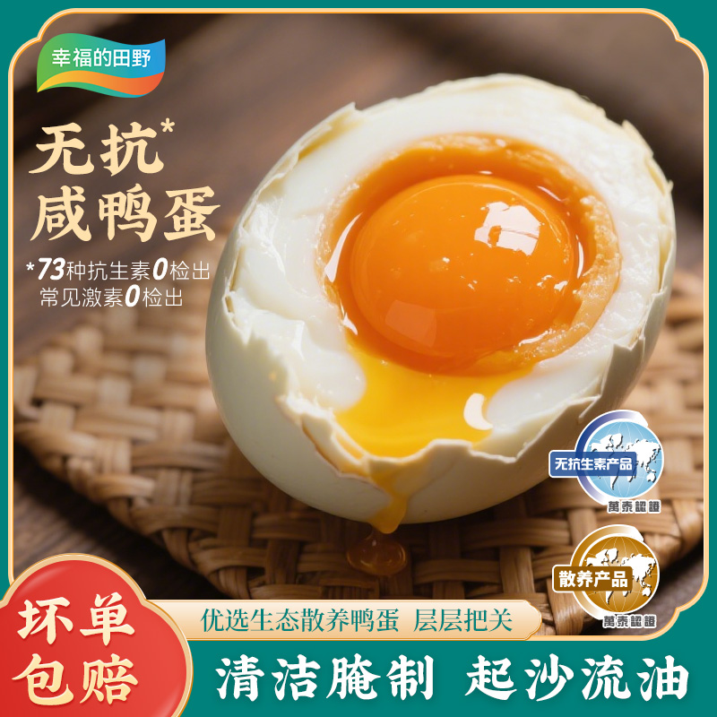 【10枚】无抗 咸鸭蛋 传统蛋鸭散养绍兴麻鸭 起沙流油 方便即食