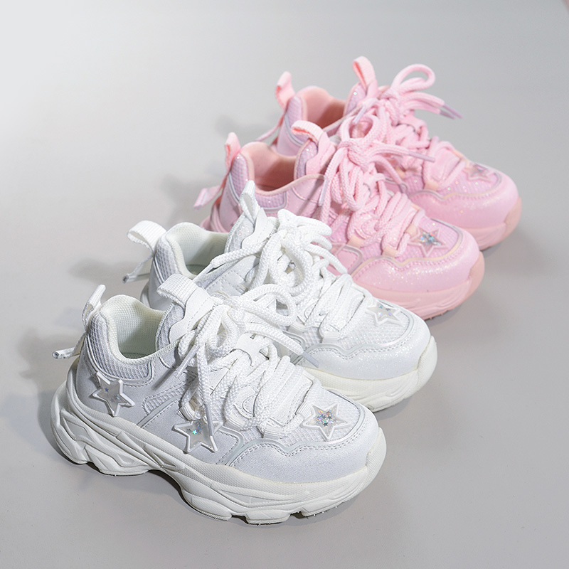 儿童冷粘轻底透气双网运动老爹鞋男童女童低帮耐磨春夏款童鞋003