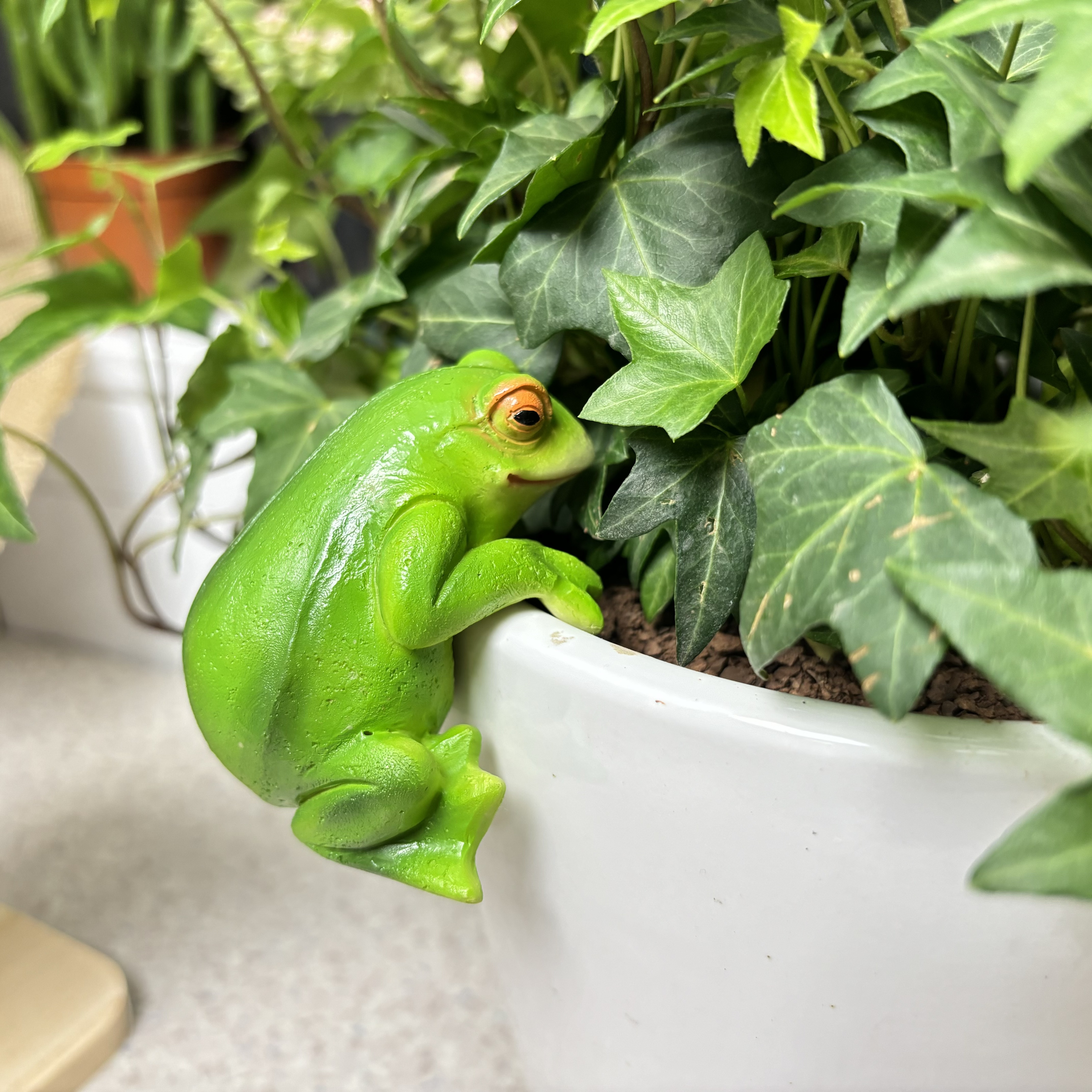 AH/阿海青蛙盆挂创意树脂工艺品 用于花盆园艺鱼缸装饰