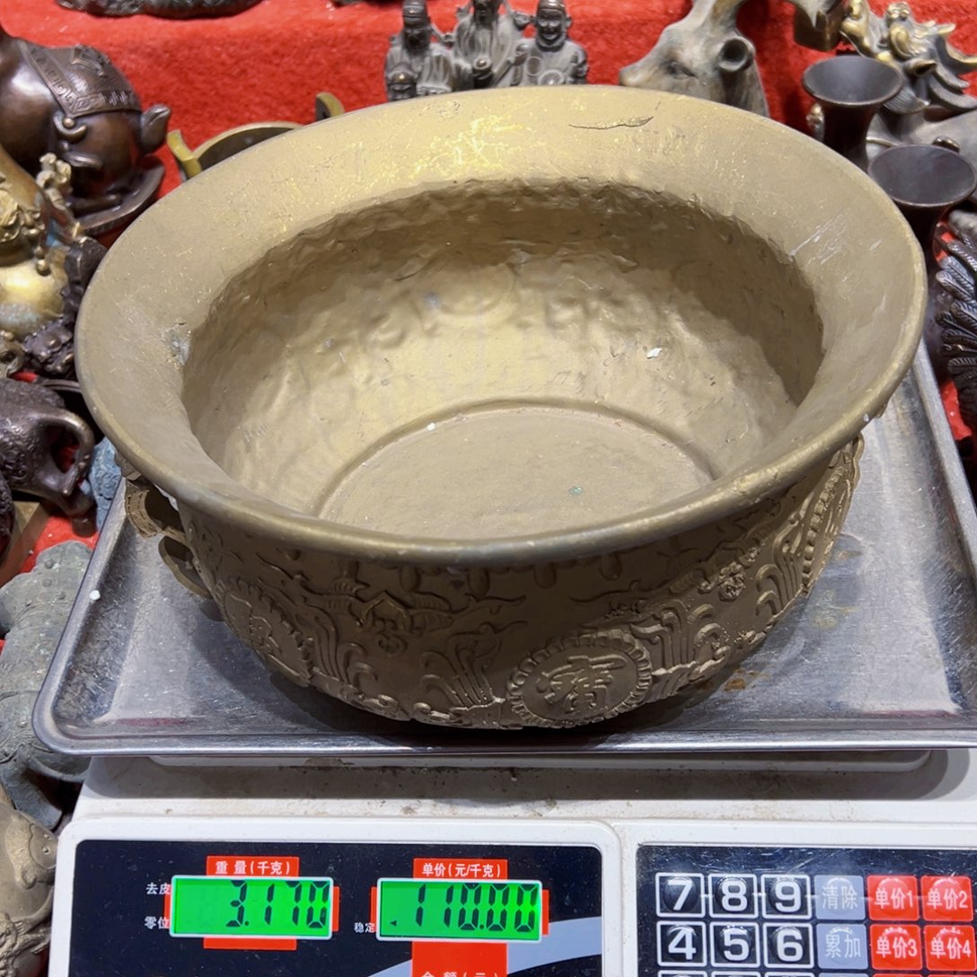 常***贵黄铜摆件，文房摆件