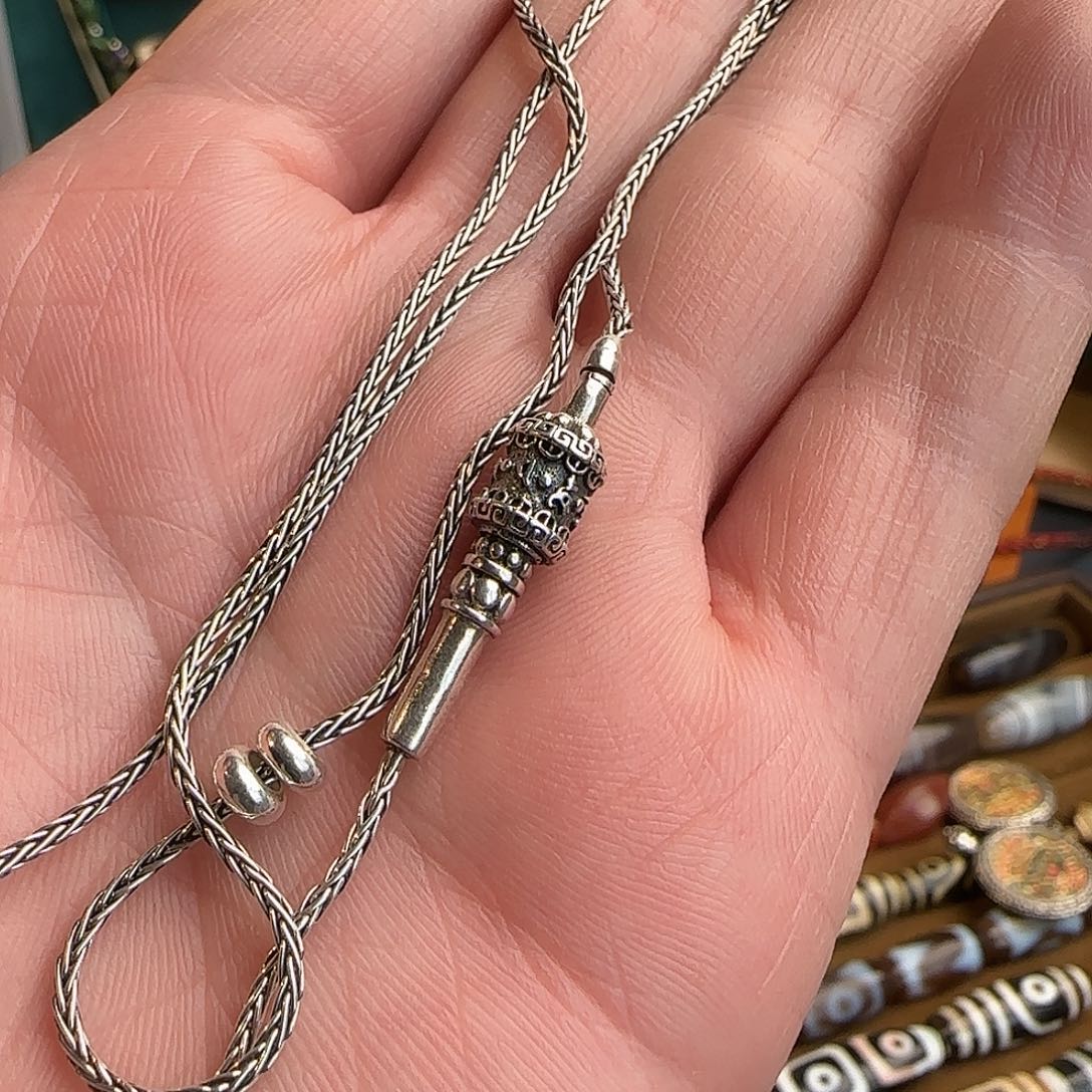 吊坠925银天珠链 百搭款