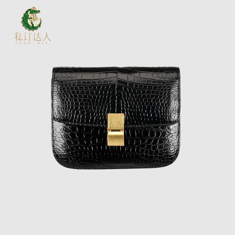 AI.BAGBURRY2025斜跨鳄鱼皮豆腐包包鳄鱼皮