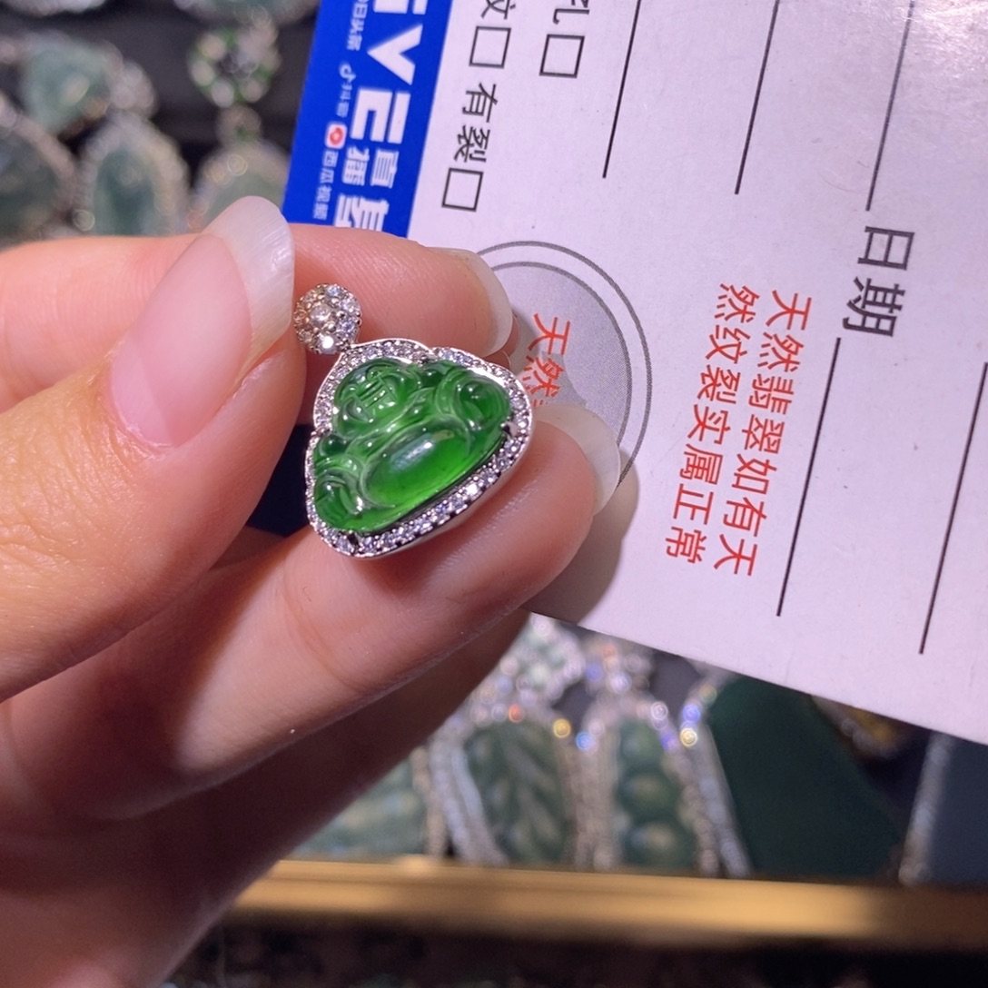 翡翠未镶嵌颈饰天然