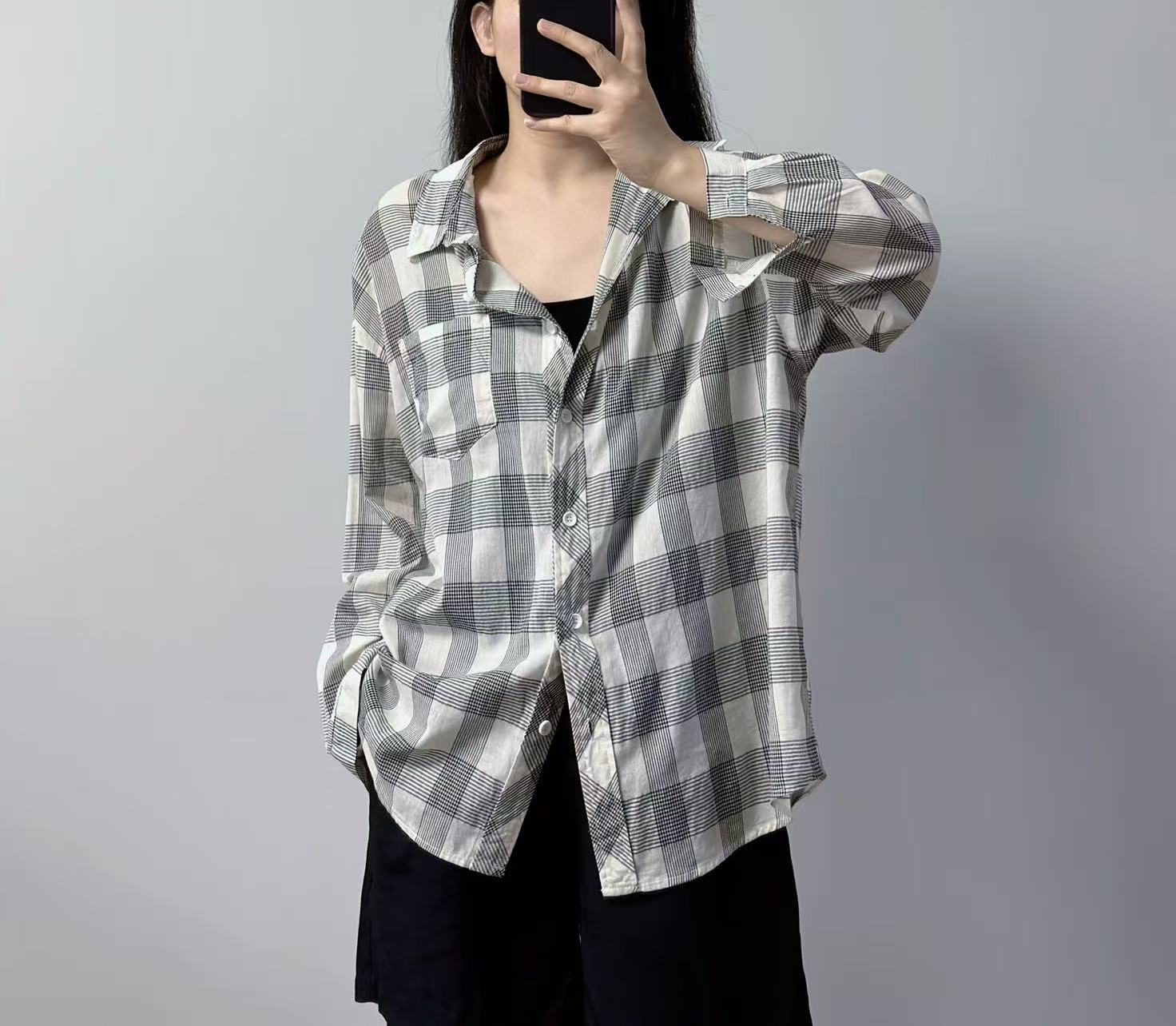 防晒衣女透气薄款开衫夏季新款大码宽松纯棉洋气衬衫百搭时尚外套