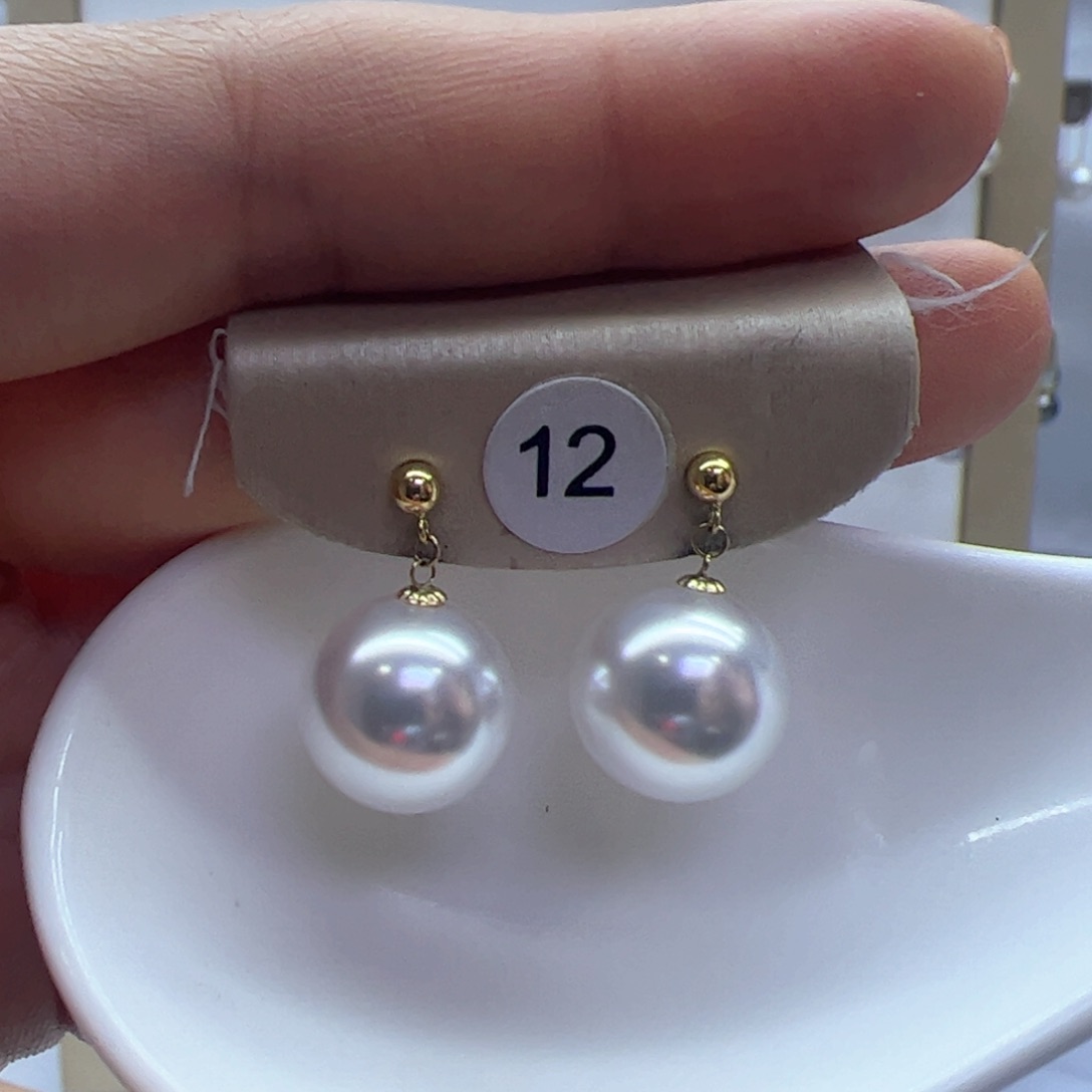淡水珍珠耳饰18K金镶嵌