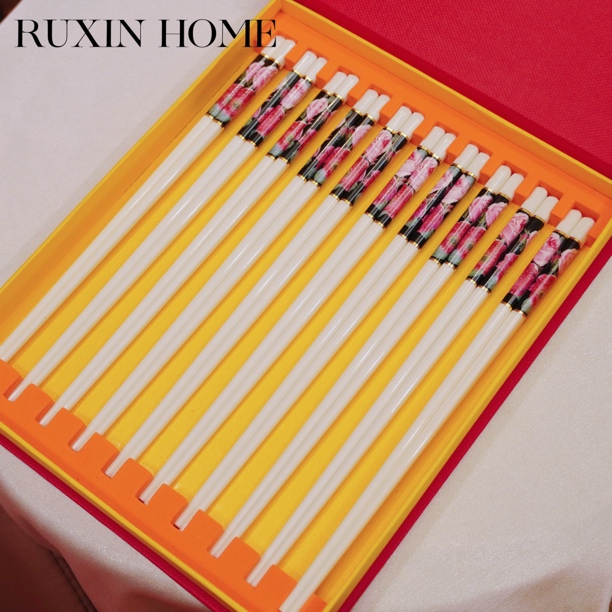 如馨·手绘玫瑰·骨瓷25cm筷子