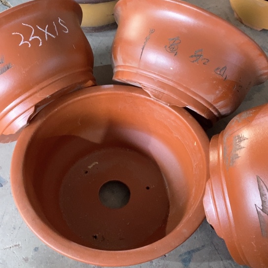 紫砂花盆100-4，微瑕33-15