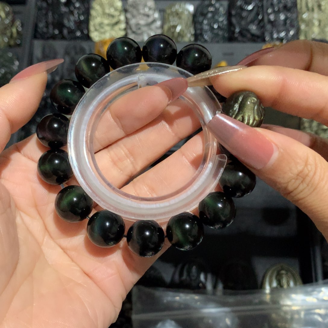 黑曜岩手链未镶嵌若**痕