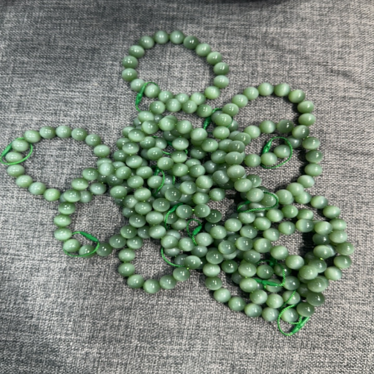 和田玉碧玉猫眼手串 多样性拍一发一