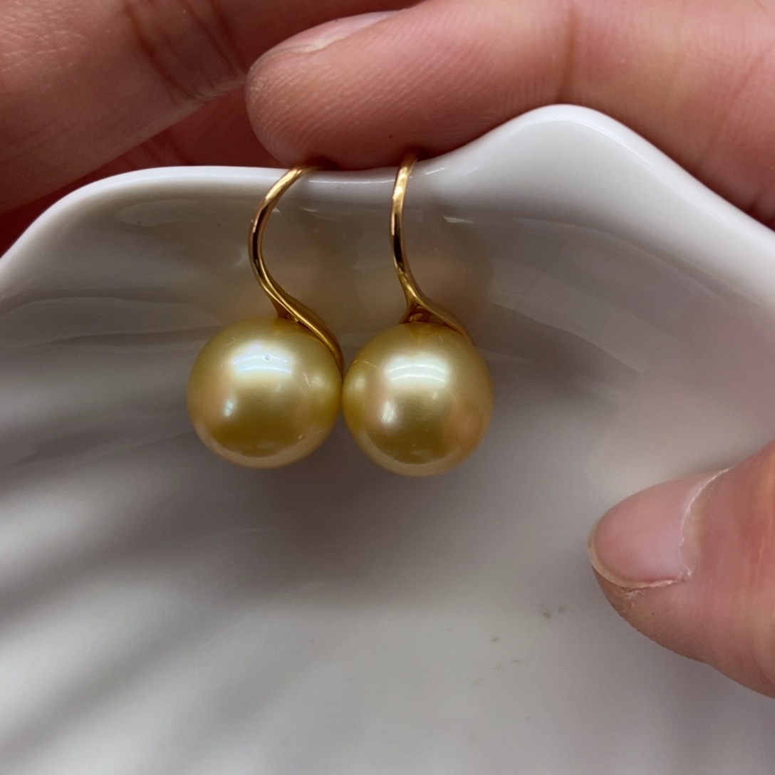 海水珍珠耳饰银S925镶嵌