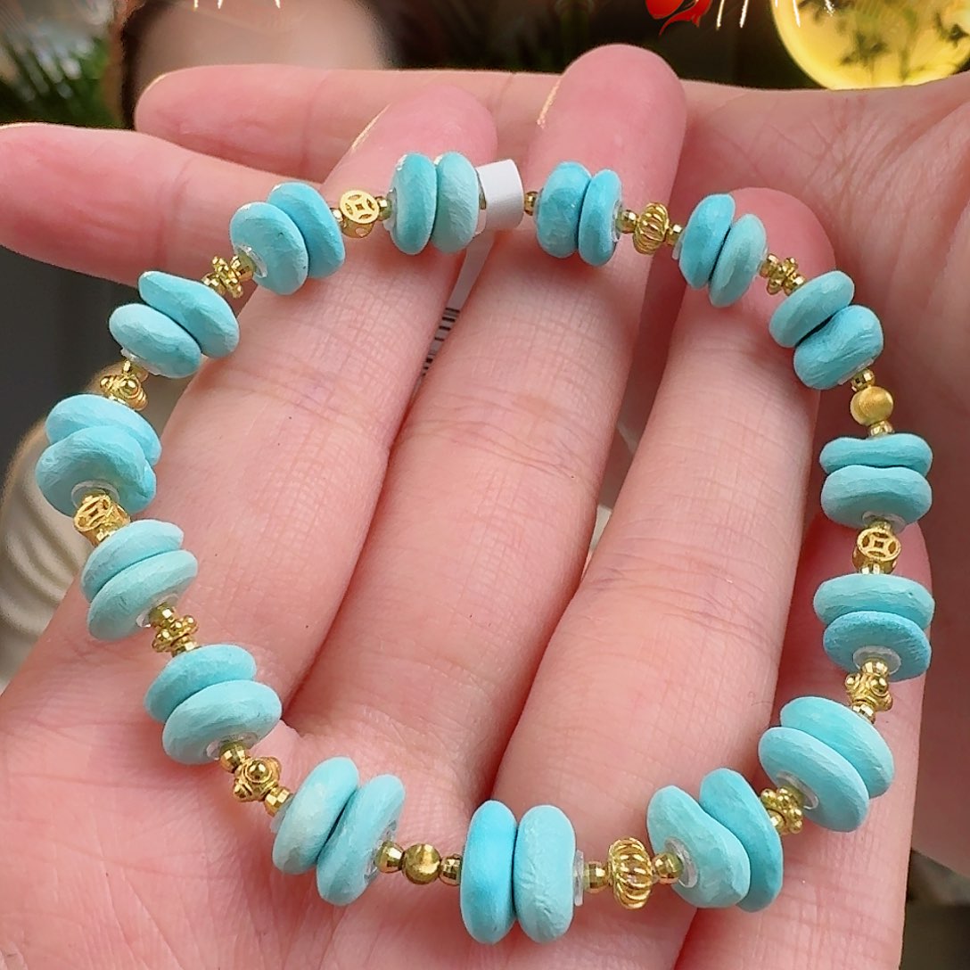 绿松石珠宝奇石18K金镶嵌