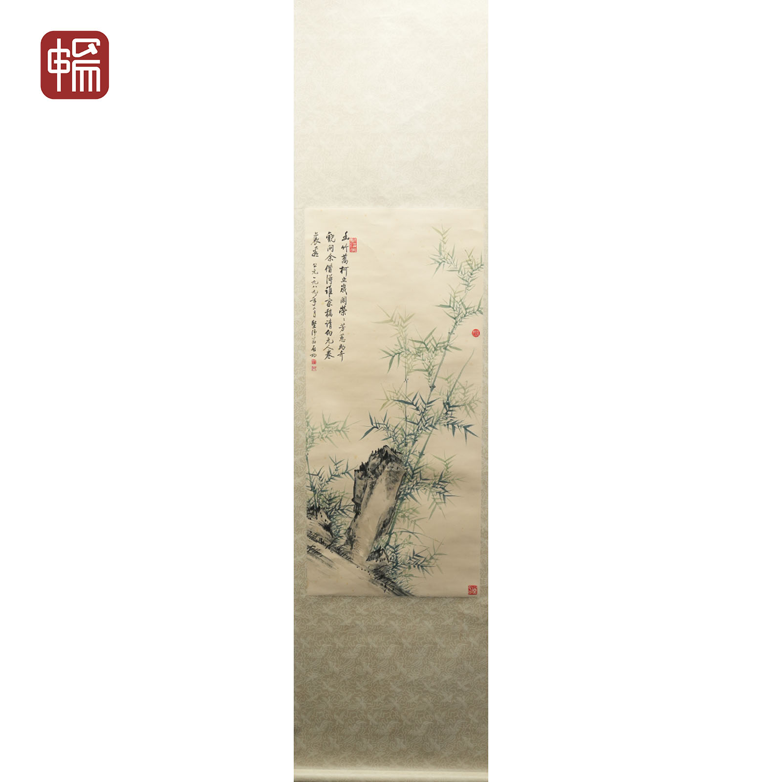 T034 竹石图 44*96（3.8） 纸本立轴 ZW