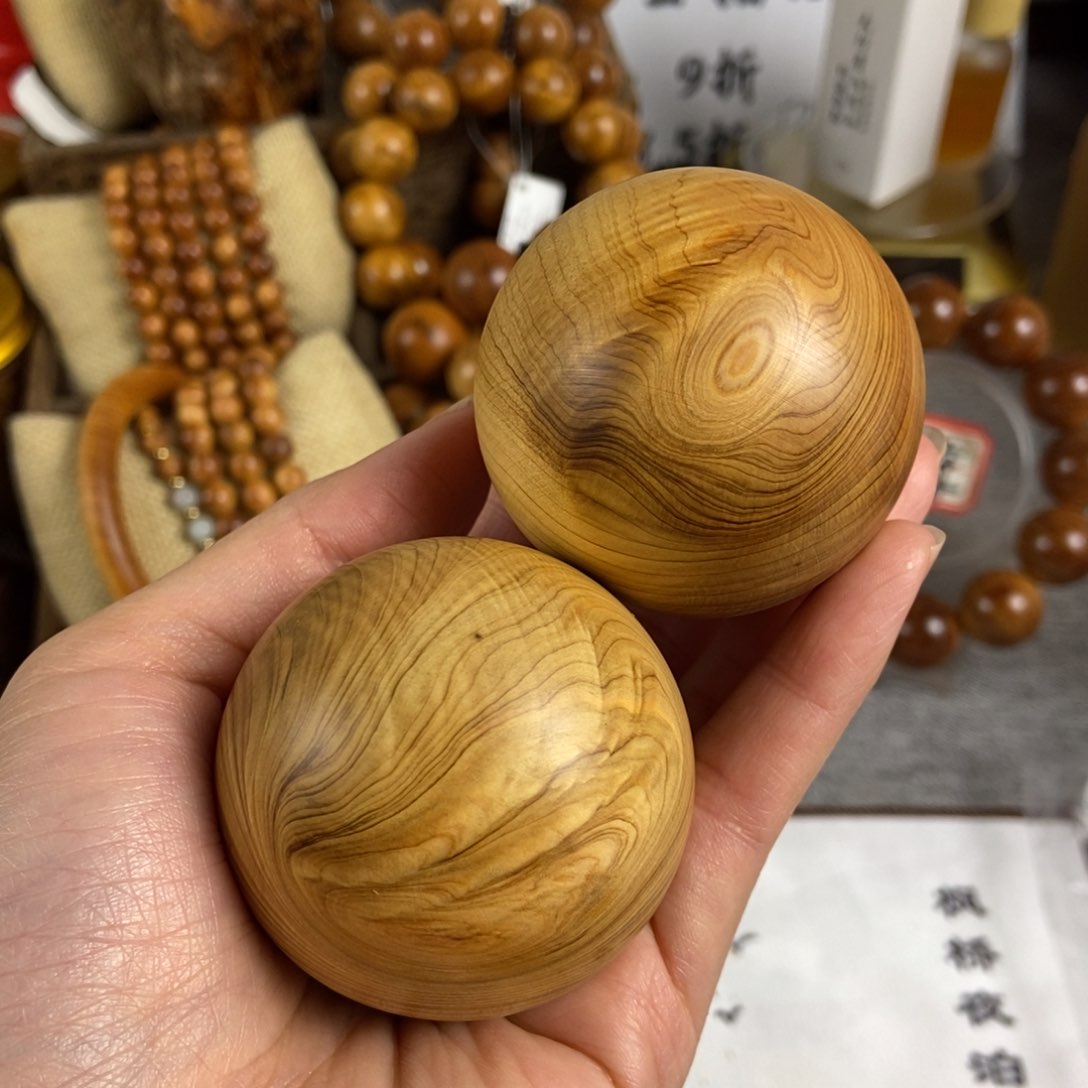 柏木（崖柏）手串/手链北太行高崖陈化水波纹手球50