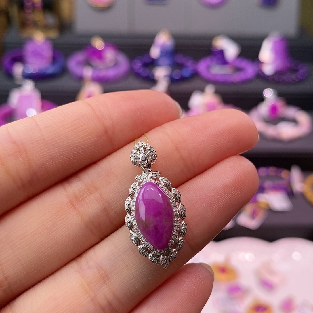 苏纪石（舒俱来）18K金镶嵌吊坠(不含链)