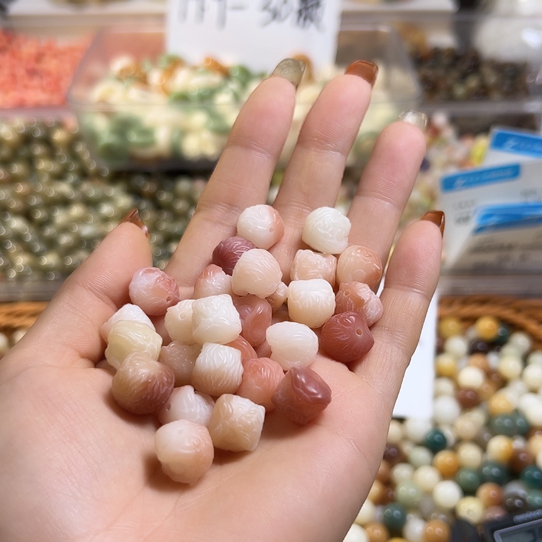 菩提根/象牙果吊坠卡12粉醒狮22颗