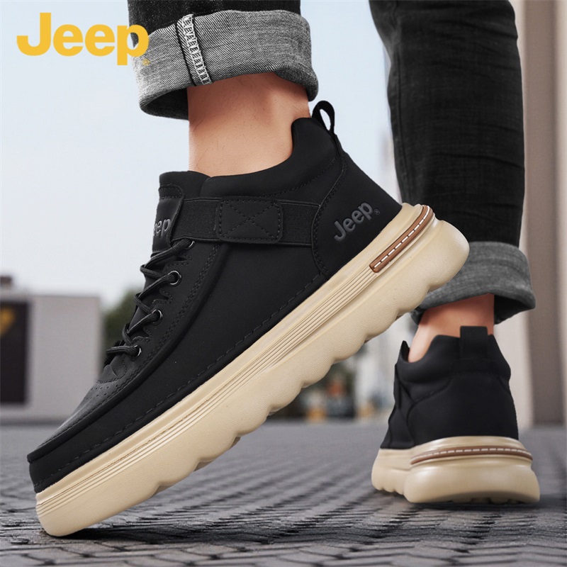 Jeep吉普马丁靴男款2025冬季新款英伦风休闲百搭高帮复古工装男鞋