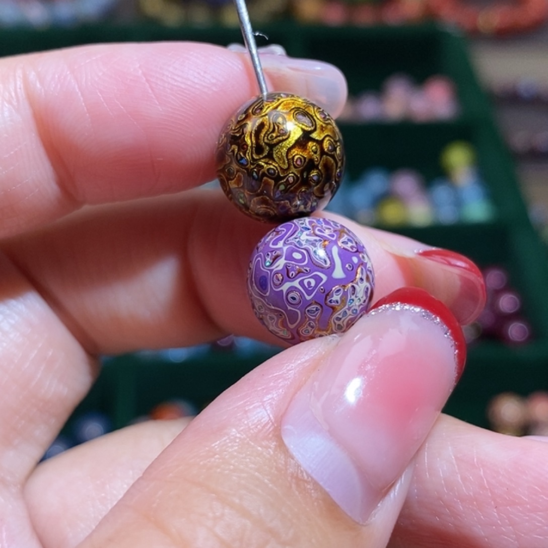 技****大漆珠1.2两颗犀皮欧