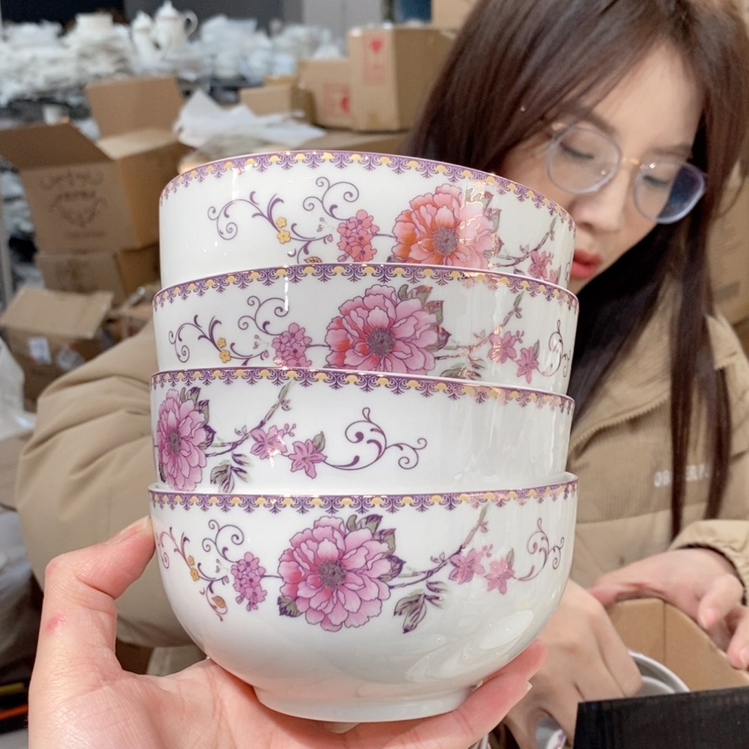 瓷5英寸饭碗12.5厘米 6个外贸尾单