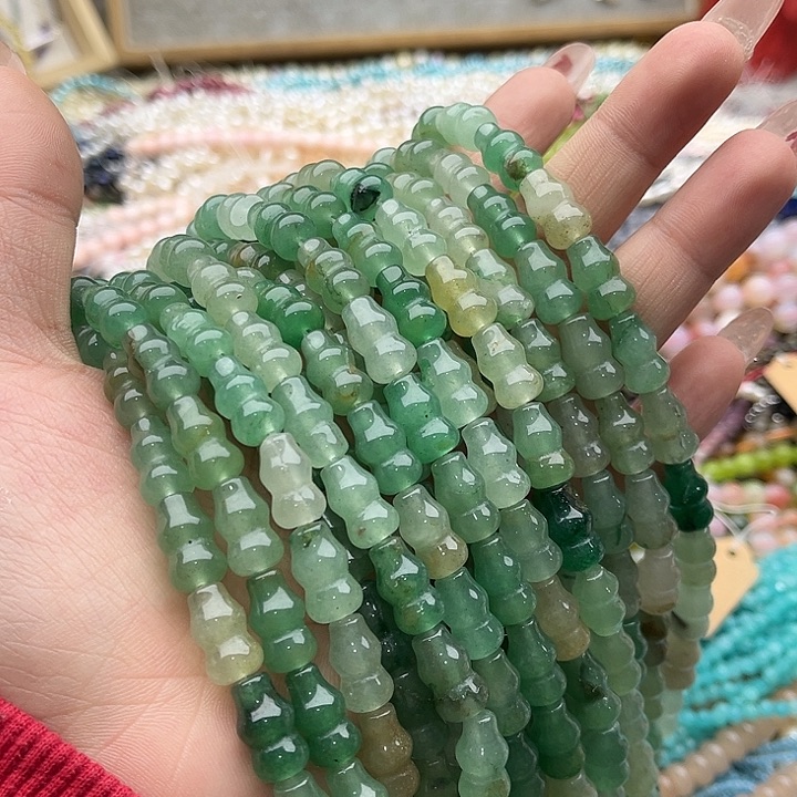 玛瑙/玉髓珠宝半成品未镶嵌一条8mm左右东陵玉葫芦几颗有瑕