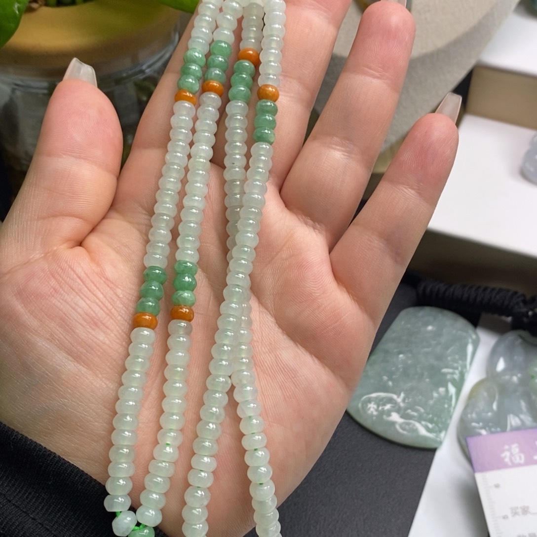 翡翠颈饰未镶嵌佑*釘缅甸天然A货翡翠