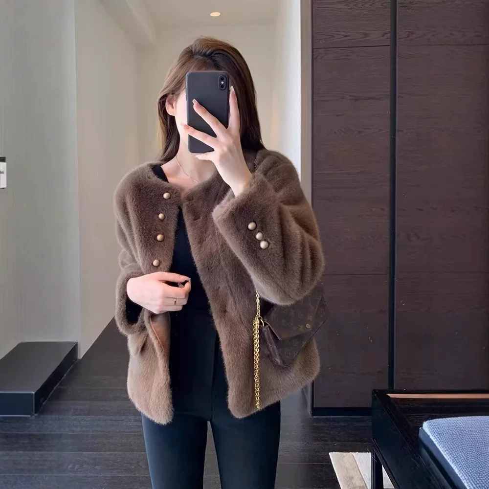 冬季环保毛小香风外套8009