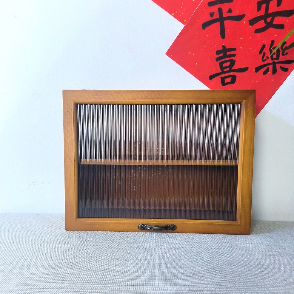 收纳储物柜透明木质家用储物柜  长30高度24 上宽9下宽12