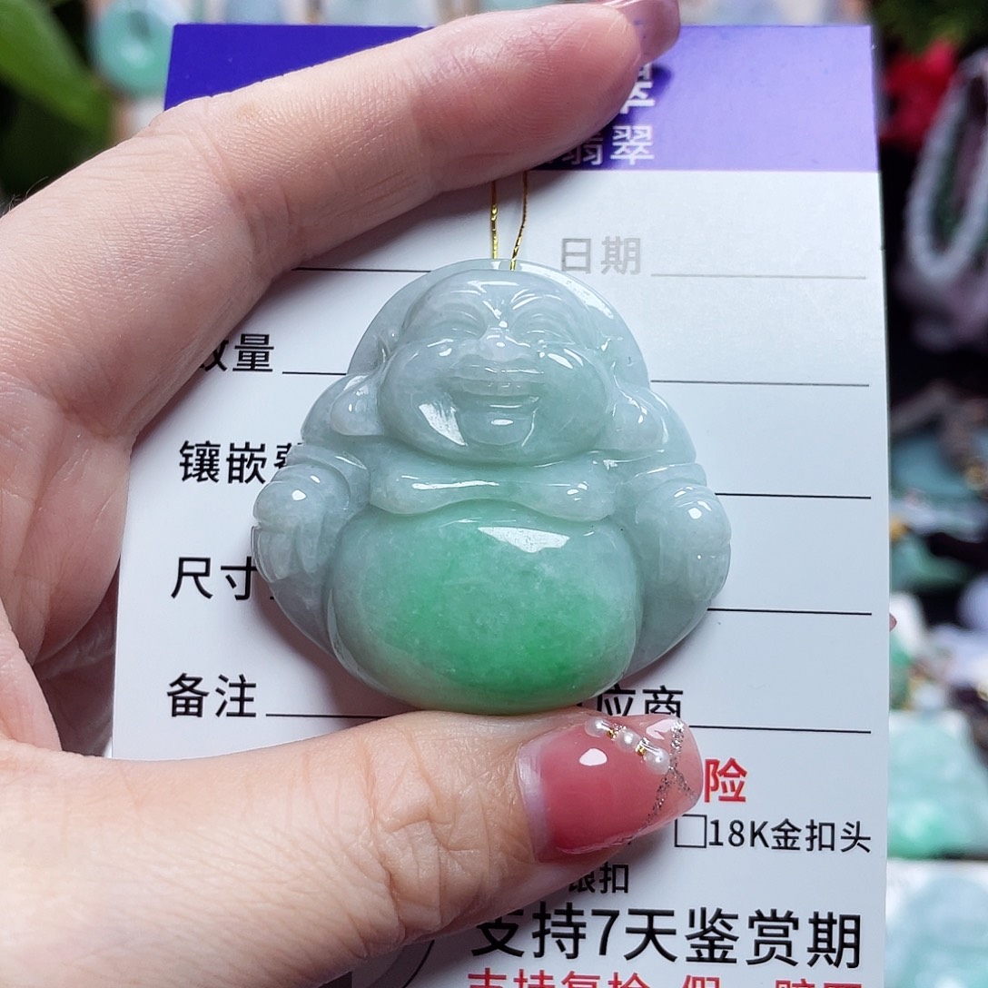 翡翠未镶嵌颈饰佛公11