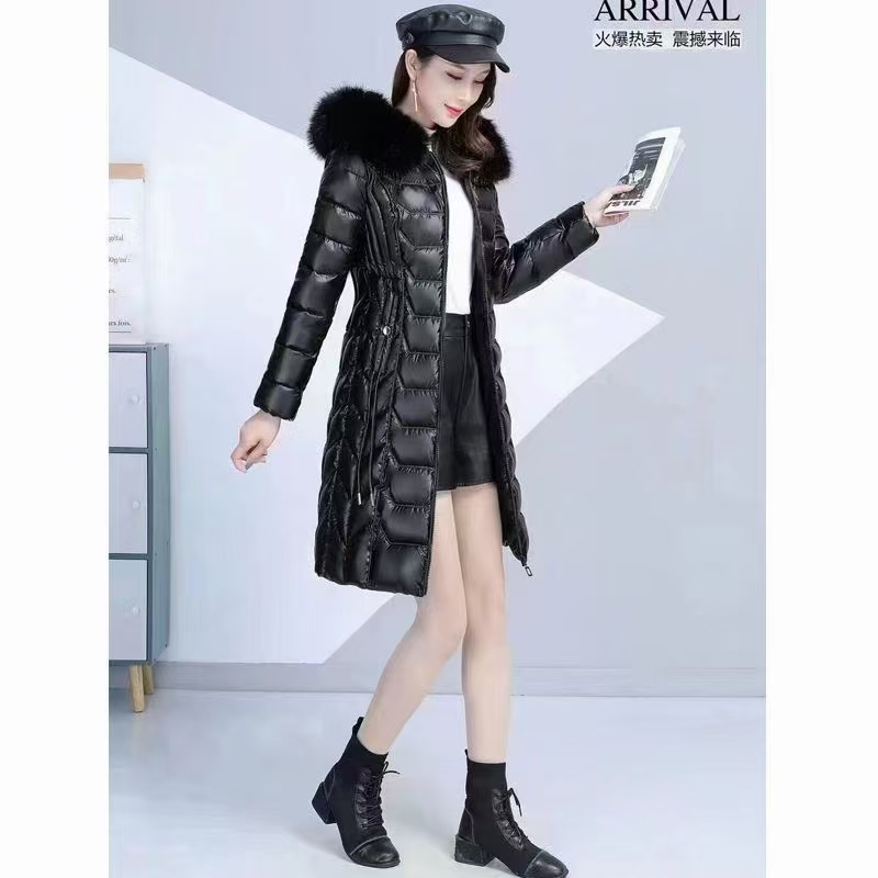 羽绒棉服女中长款修身棉衣外套毛领加厚棉袄潮