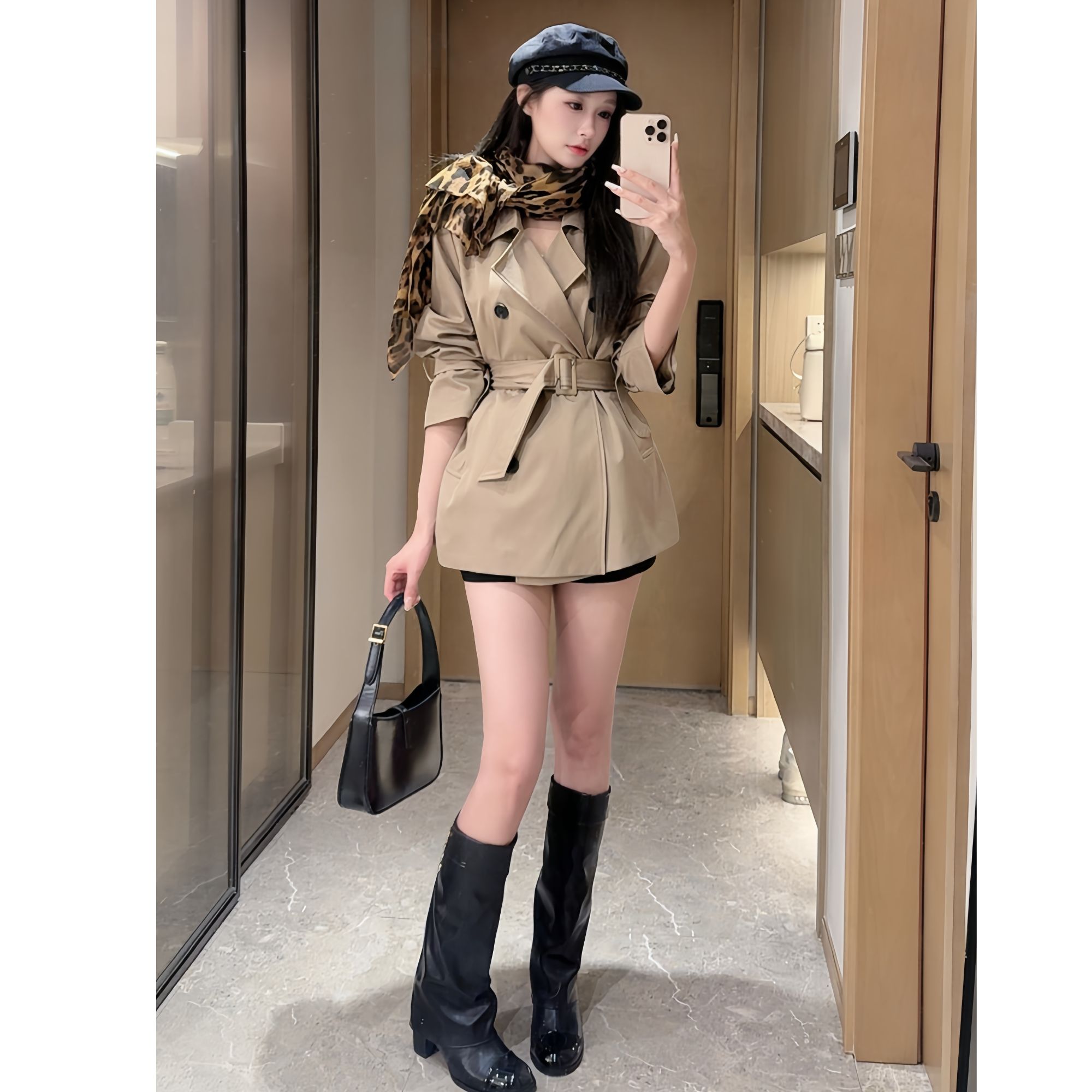 风衣女短款春夏新款2025年韩版气质显瘦显腿长高腰薄款外套小个子