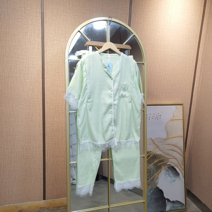 FE62孕妇绿色家居服套装XL110-140XXL150