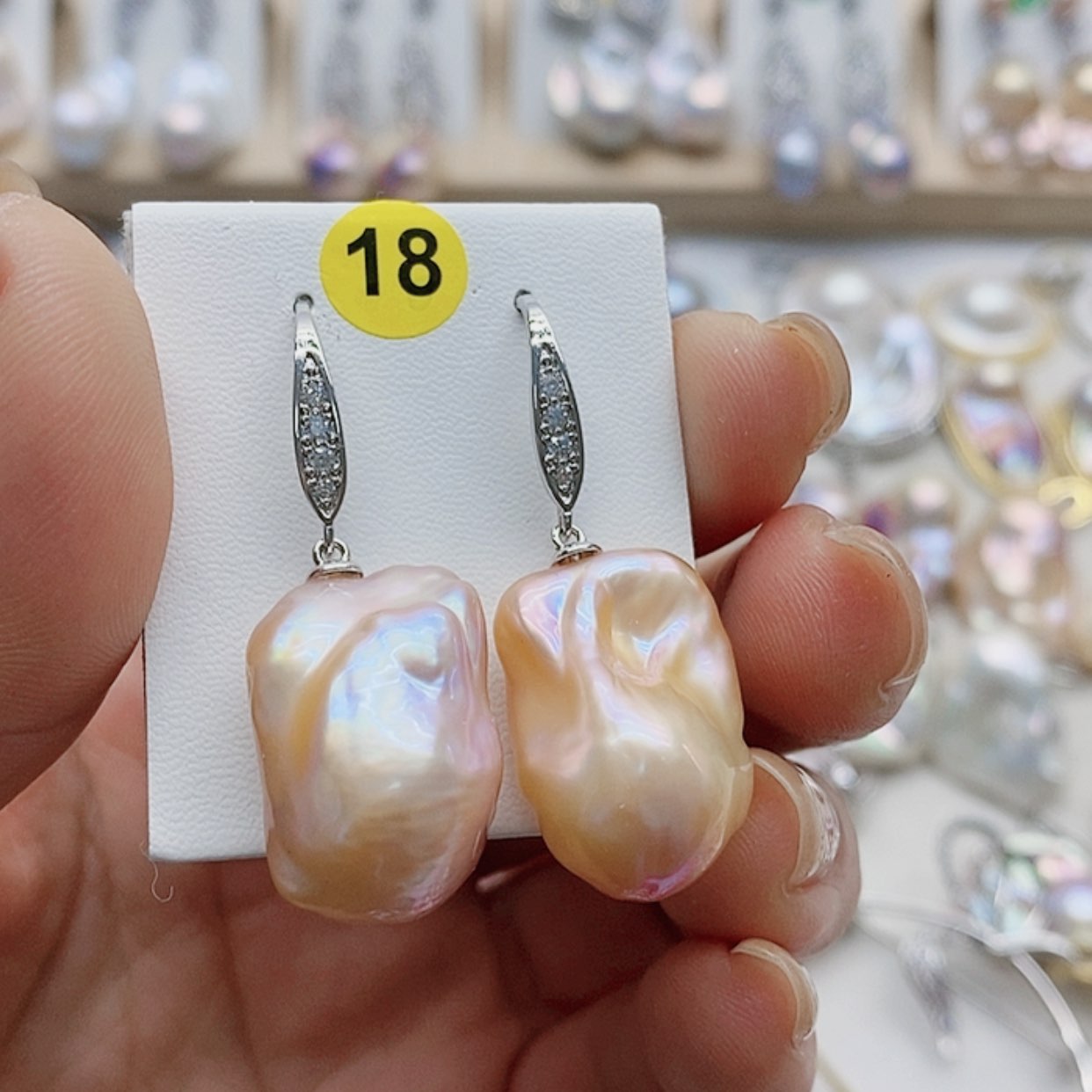 【闪购商品】淡水珍珠耳饰银S925镶嵌